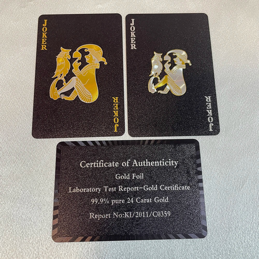 24K Golden Playing Cards Plastic Poker Deck Foil Pack Magic Waterproof Card Gift Collection Gambling Board Game