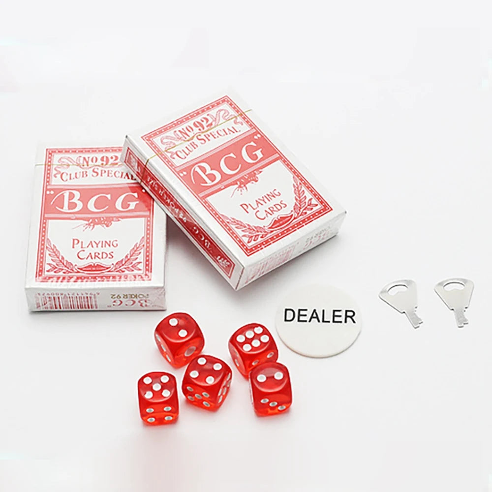 200PCS Poker Chip Set for Texas Holdem, Blackjack, Gambling with Carrying Case Cards Buttons and Dice Style Casino Chips