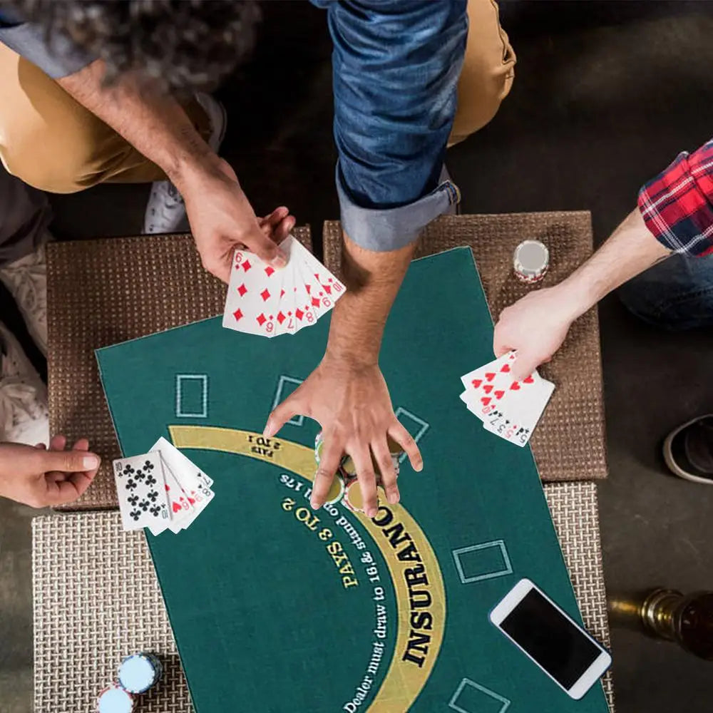 Tabletop Casino Felt Layout Double-sided Poker Game Mat For Blackjack Professional Grade Roulette Game Poker and Blackjack