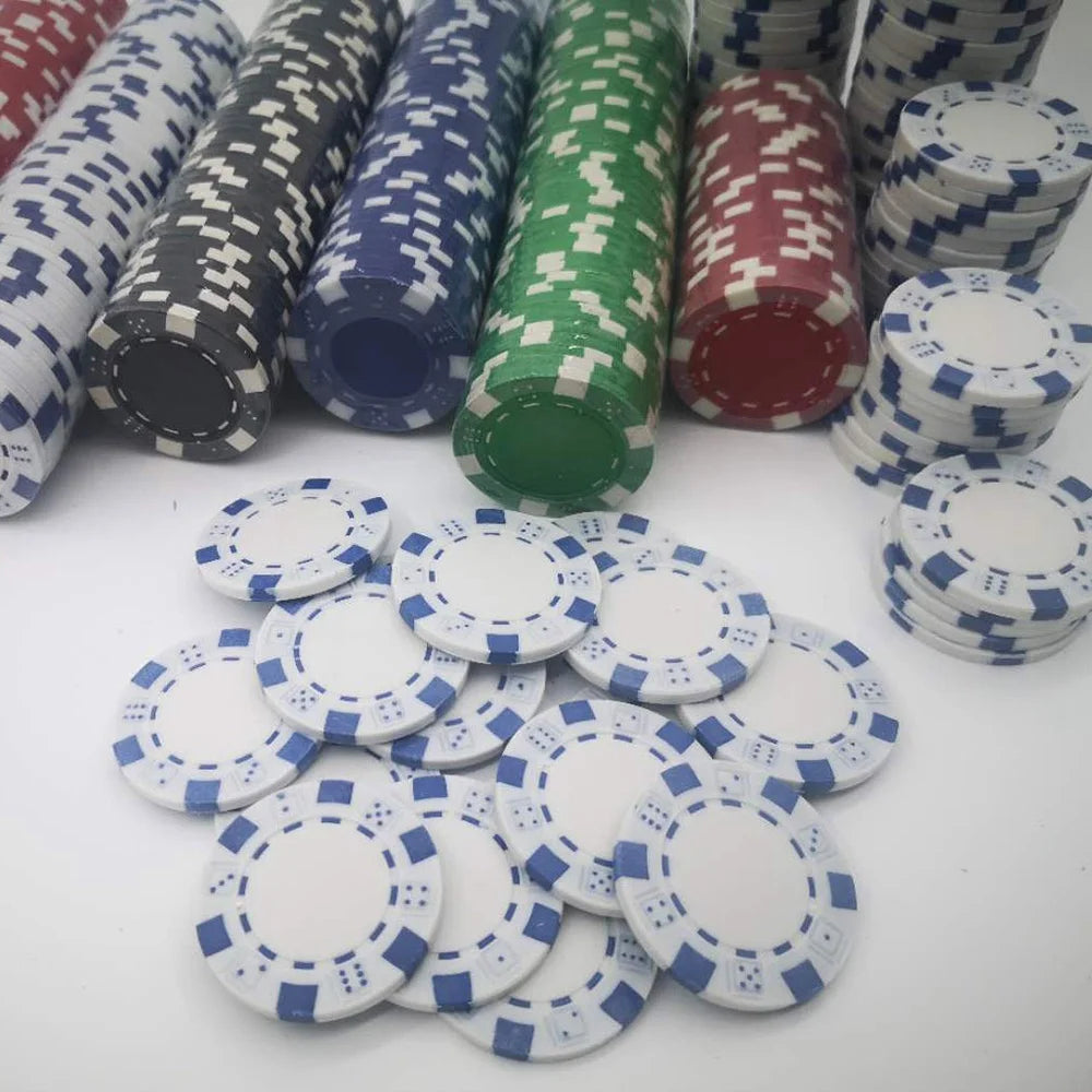 200PCS Poker Chip Set for Texas Holdem, Blackjack, Gambling with Carrying Case Cards Buttons and Dice Style Casino Chips
