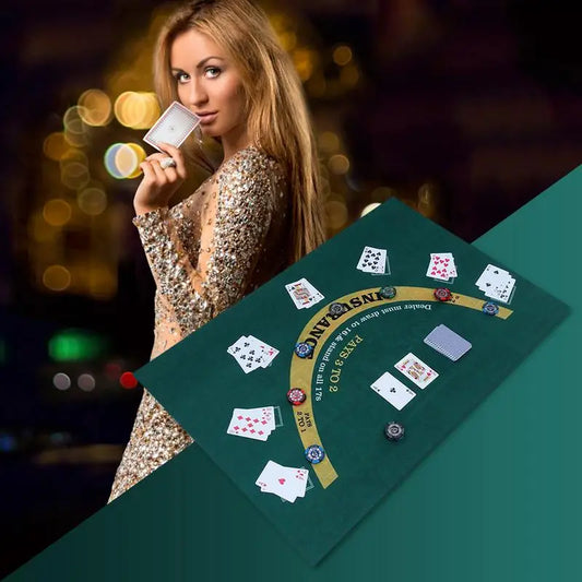 Tabletop Casino Felt Layout Double-sided Poker Game Mat For Blackjack Professional Grade Roulette Game Poker and Blackjack