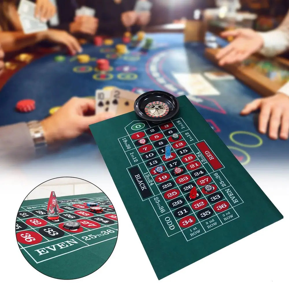 Tabletop Casino Felt Layout Double-sided Poker Game Mat For Blackjack Professional Grade Roulette Game Poker and Blackjack