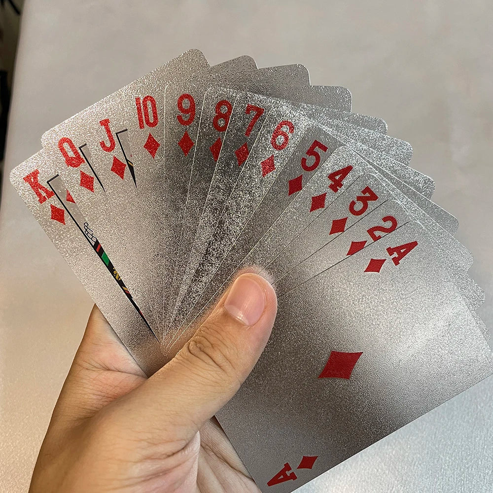24K Golden Playing Cards Plastic Poker Deck Foil Pack Magic Waterproof Card Gift Collection Gambling Board Game