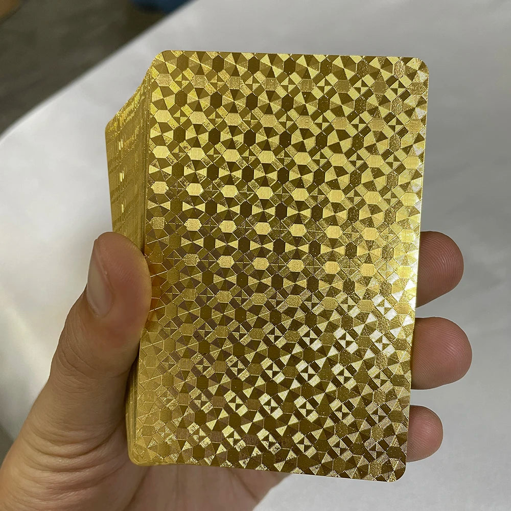 24K Golden Playing Cards Plastic Poker Deck Foil Pack Magic Waterproof Card Gift Collection Gambling Board Game