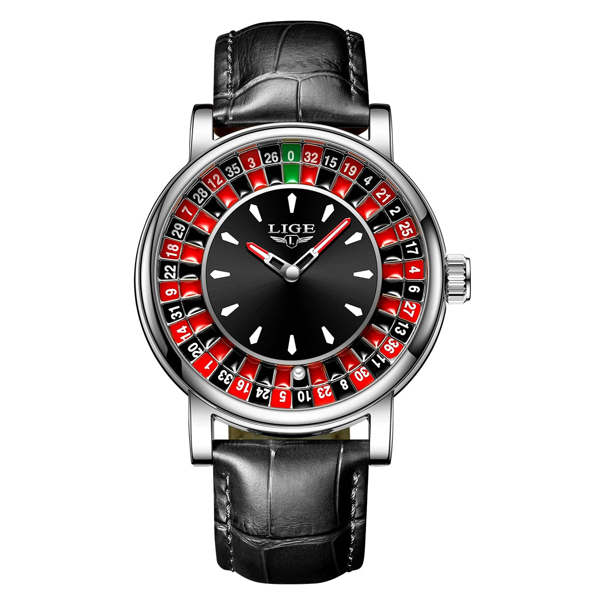 LIGE Retro Trendency Quartz Watches Unique Fashion Luxury Creative Gambling Table Game Dial Casual Waterproof Leather Mens Watch