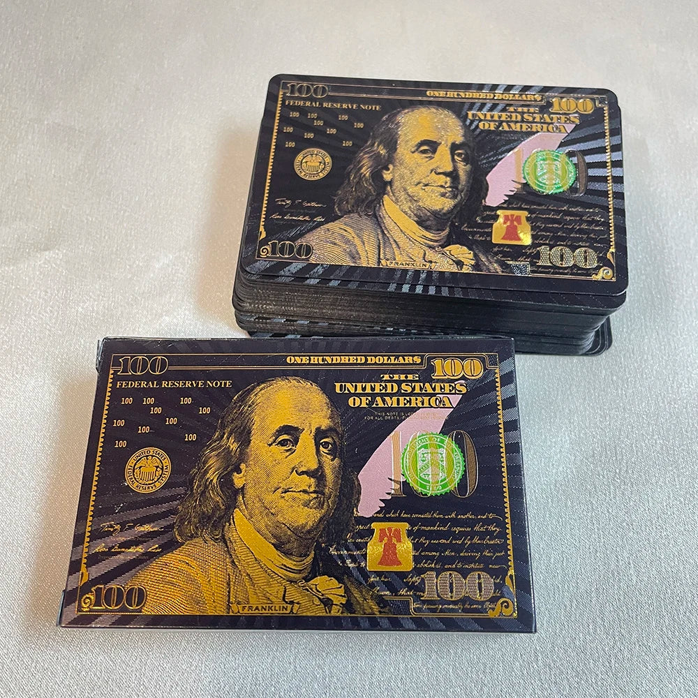 24K Golden Playing Cards Plastic Poker Deck Foil Pack Magic Waterproof Card Gift Collection Gambling Board Game