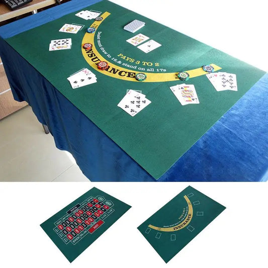 Tabletop Casino Felt Layout Double-sided Poker Game Mat For Blackjack Professional Grade Roulette Game Poker and Blackjack