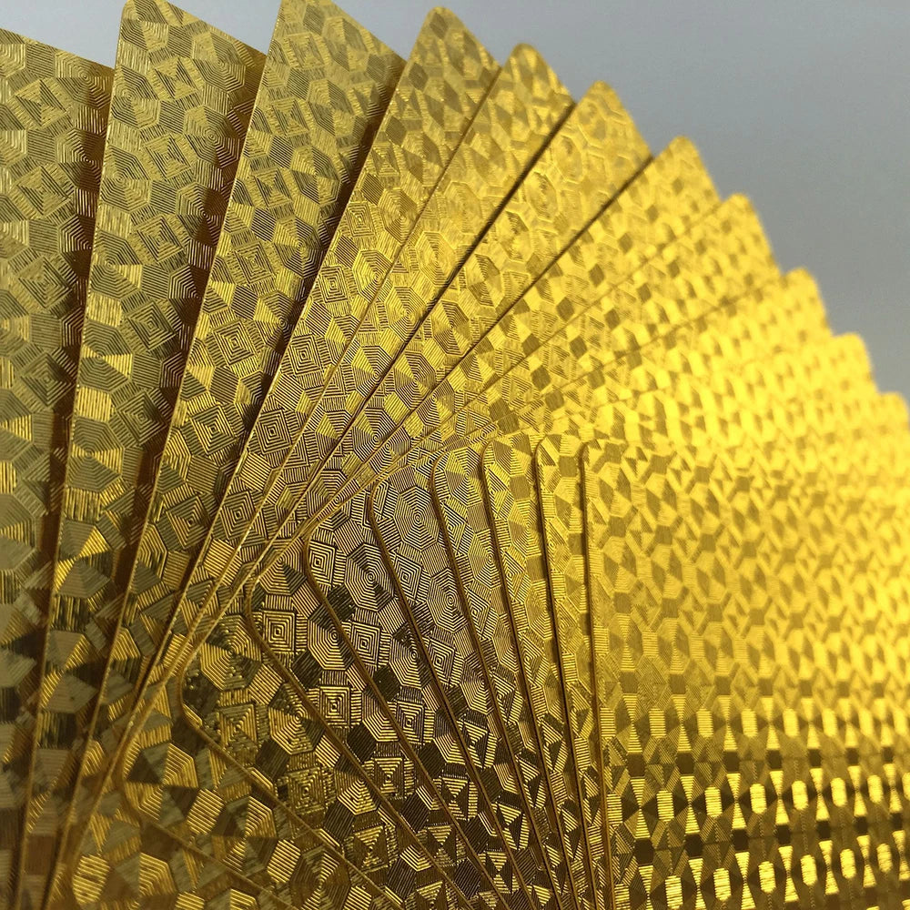 24K Golden Playing Cards Plastic Poker Deck Foil Pack Magic Waterproof Card Gift Collection Gambling Board Game