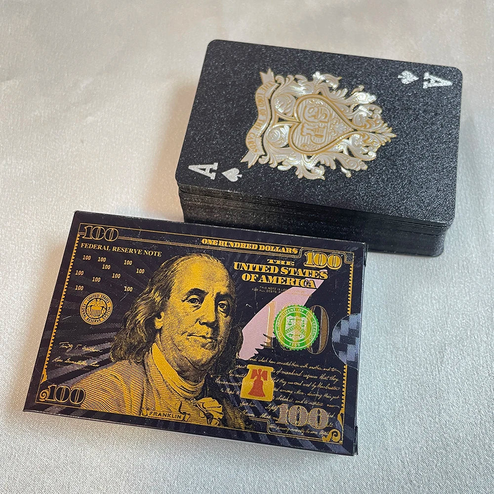 24K Golden Playing Cards Plastic Poker Deck Foil Pack Magic Waterproof Card Gift Collection Gambling Board Game