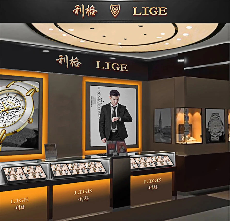 LIGE Retro Trendency Quartz Watches Unique Fashion Luxury Creative Gambling Table Game Dial Casual Waterproof Leather Mens Watch