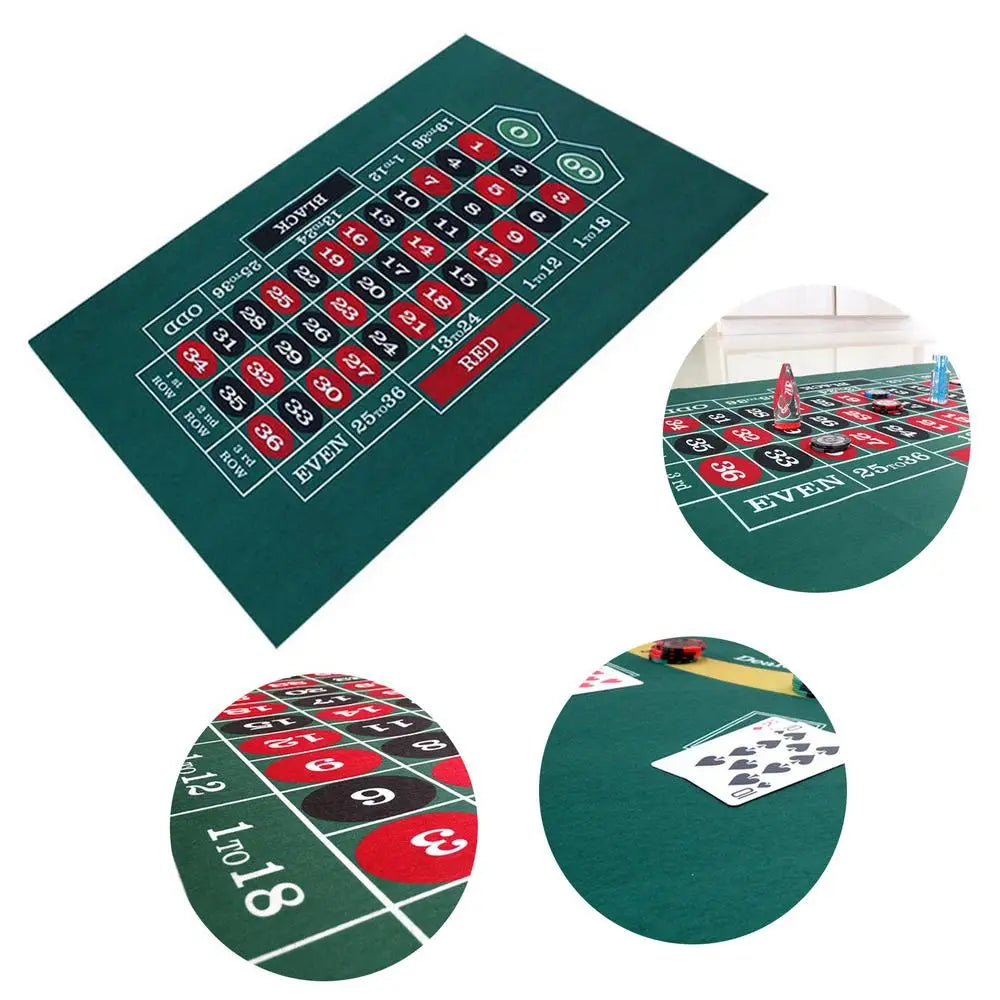 Tabletop Casino Felt Layout Double-sided Poker Game Mat For Blackjack Professional Grade Roulette Game Poker and Blackjack
