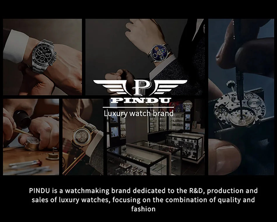 Pindu Player Gambling Series Men's Watch European Roulette Poker Game Fully Automatic Mechanical Sports Design Party Watch