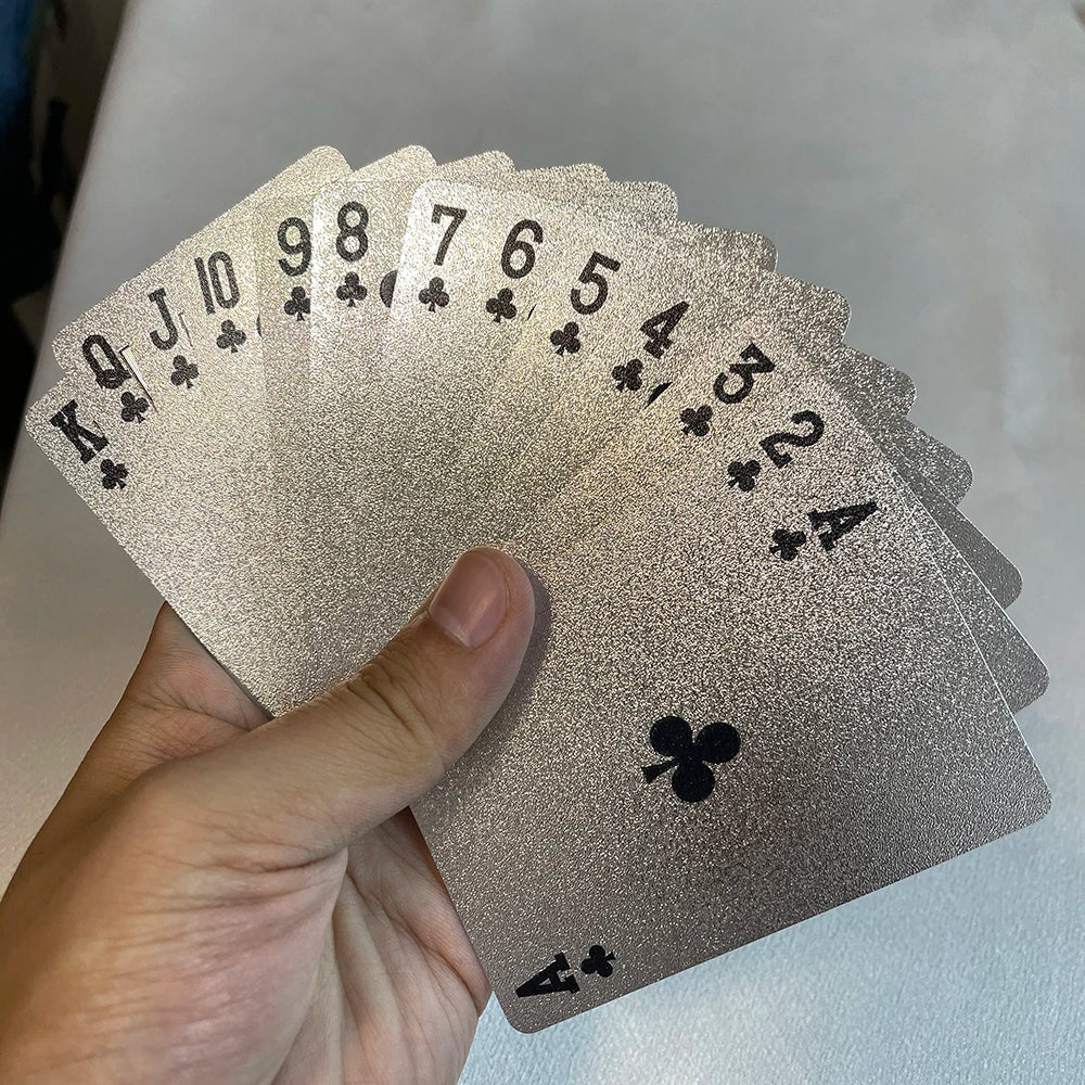 24K Golden Playing Cards Plastic Poker Deck Foil Pack Magic Waterproof Card Gift Collection Gambling Board Game