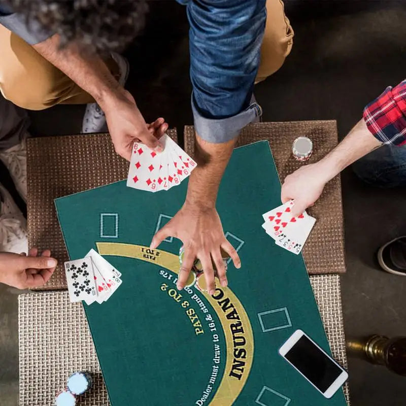 Tabletop Casino Felt Layout Double-sided Poker Game Mat For Blackjack Professional Grade Roulette Game Poker and Blackjack