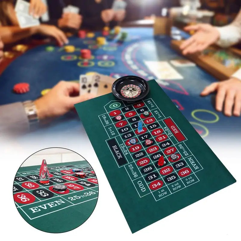 Tabletop Casino Felt Layout Double-sided Poker Game Mat For Blackjack Professional Grade Roulette Game Poker and Blackjack