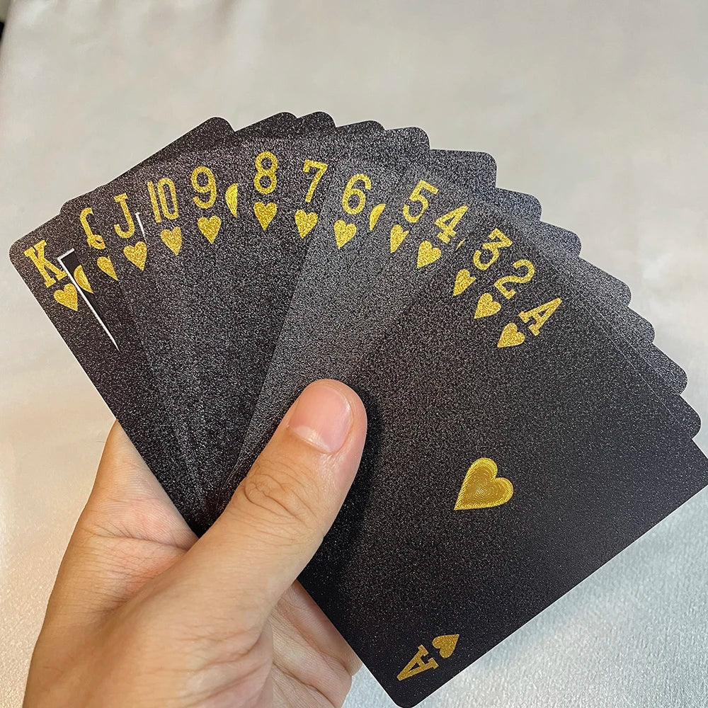 24K Golden Playing Cards Plastic Poker Deck Foil Pack Magic Waterproof Card Gift Collection Gambling Board Game