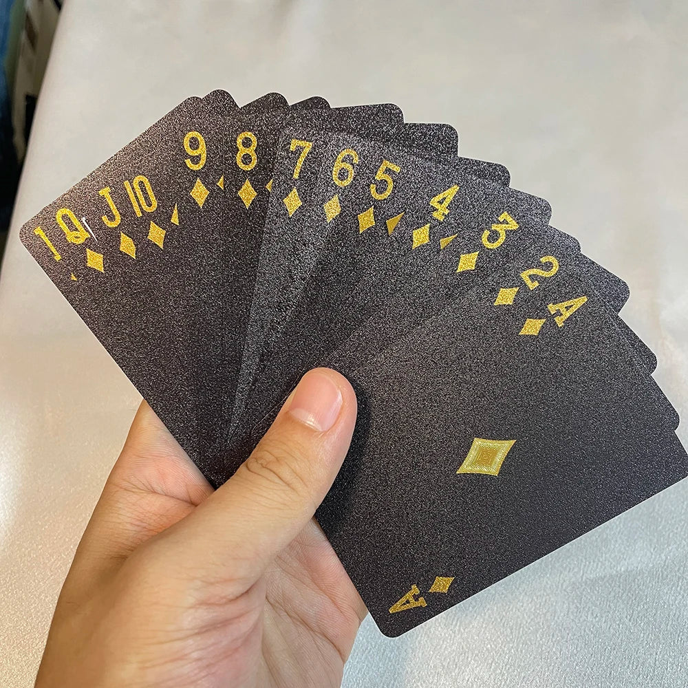 24K Golden Playing Cards Plastic Poker Deck Foil Pack Magic Waterproof Card Gift Collection Gambling Board Game