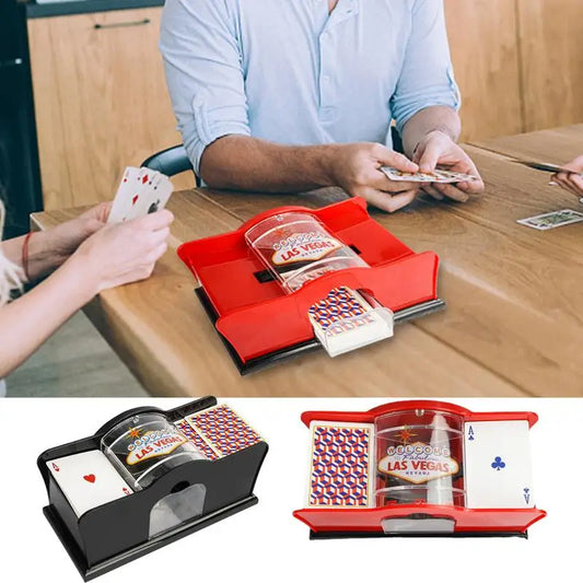 Manual Card Shuffler 2 Deck with Hand Crank, Card Shuffler for Blackjack, UNO, Poker, Playing Card Dealer Machine Manual Card
